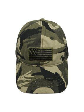 US Flag Patch Camo Trucker Hat OSFM Cap Streetwear Tactical Utility Gorpcore